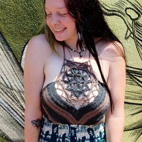 Crochet flower of life halter top - Picture 3 of 8